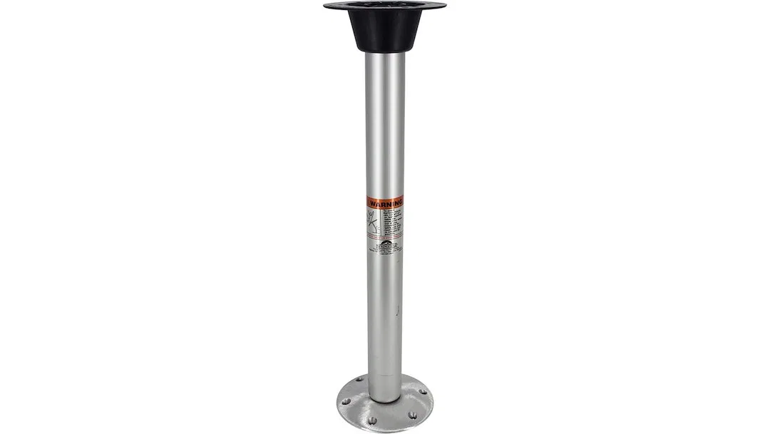 1662127 – SPRINGFIELD Boat Table Pedestal, Fixed Height Pedestal 27 Inch Fixed Height 2-3/8 Inch Post Diameter Anodiz...